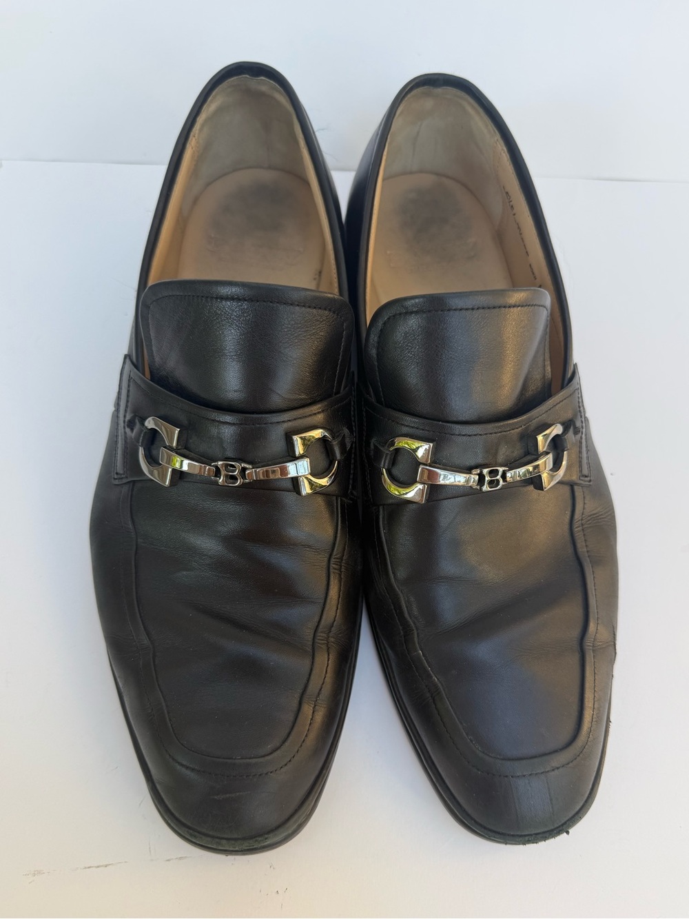 Bally Men's Black Leather Silver Horsebit Buckle Loafers Size 9 D. CATHIO